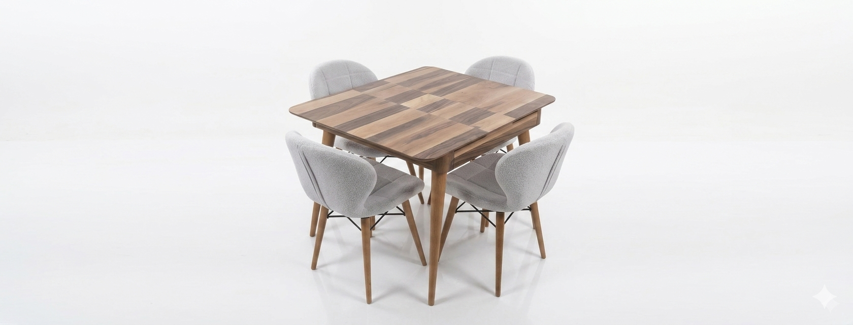 ROMA MASA CEVİZ + V23 SANDALYE TAKIMI